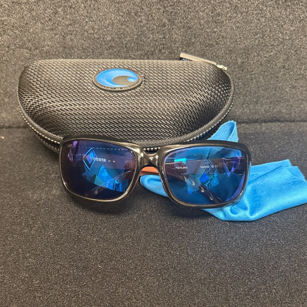 Costa Black Sunglasses with Blue Lenses
